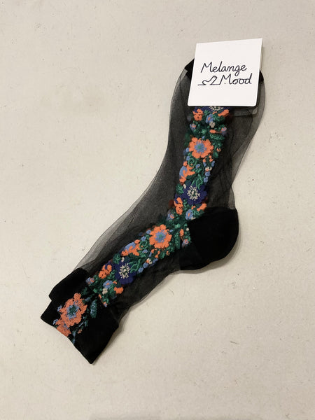 Little flower motif socks (4 colours)