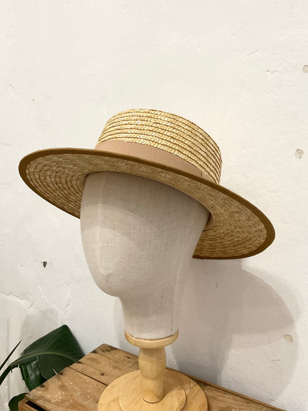 Piping brim straw hat