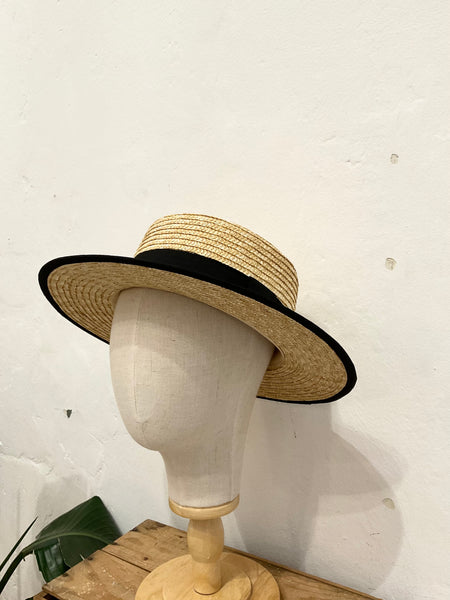 Piping brim straw hat
