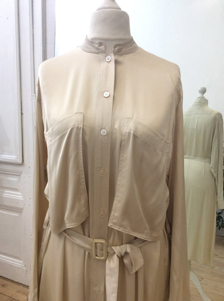 Silky Front Pockets Shirt/ Dress (3 colours)