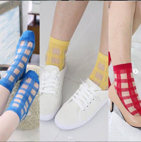 Colourful Cross Check Socks (3 Colours)