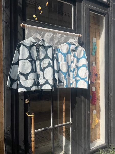 Front Pocket Big Polka Dot Shirt