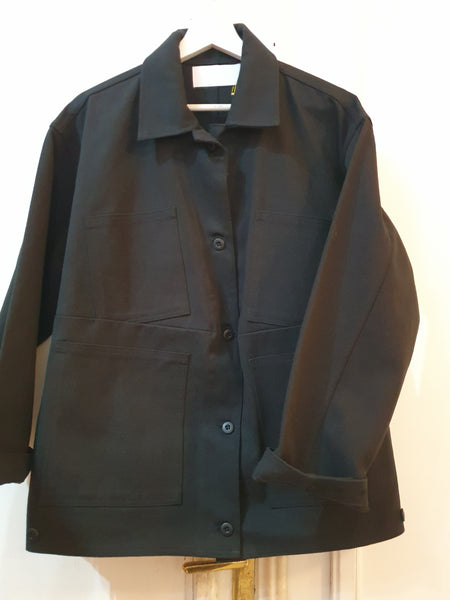 Slanting pocket French work wear jacket