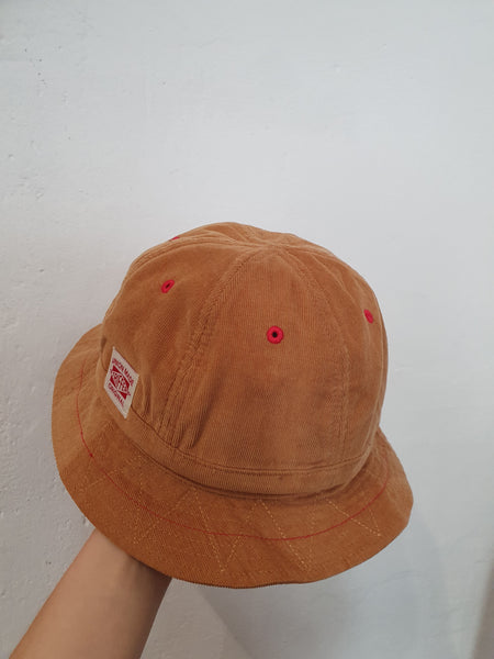 Corduroy red stitch bucket hat