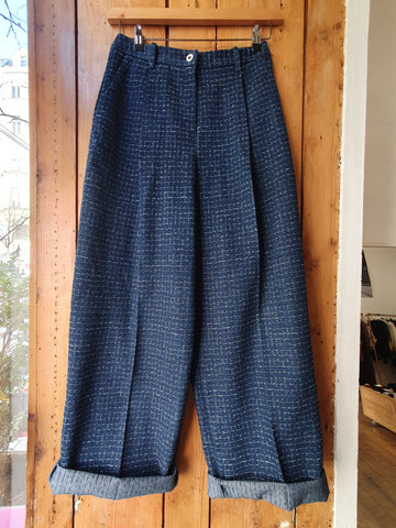 Cross check denim pants