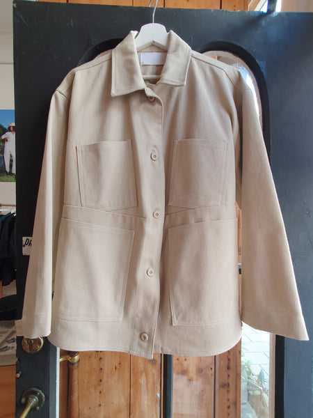 Slanting pocket French work wear jacket