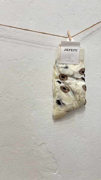 Poppy flowers see-through socks