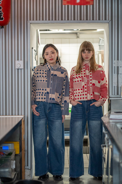 Boxy Polka Dot Patterned Shirt