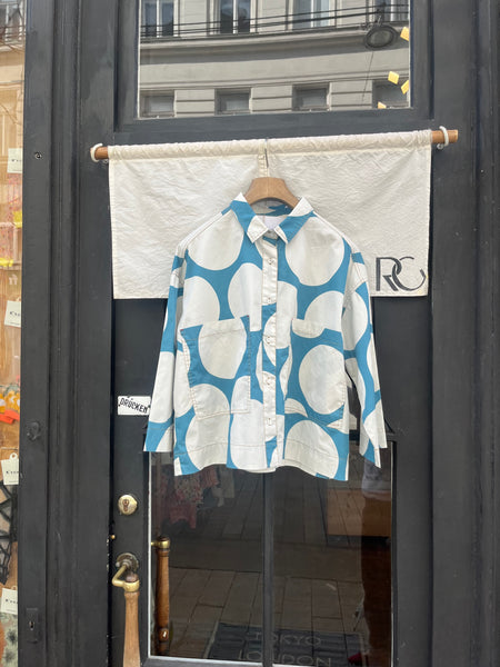 Front Pocket Big Polka Dot Shirt