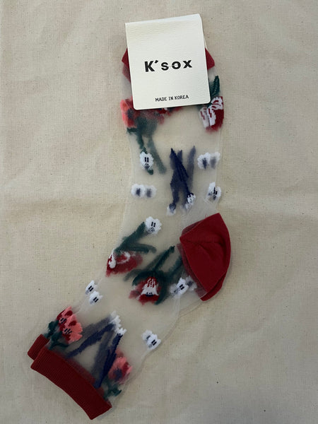 Wild Flower Mesh Socks