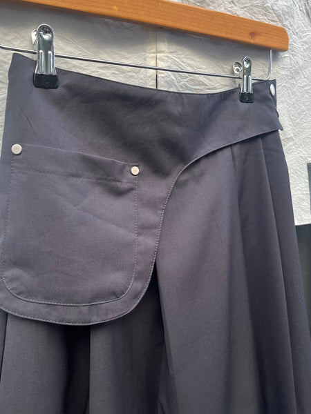 Flap Pocket Pleated Skirt