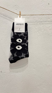Poppy flowers see-through socks