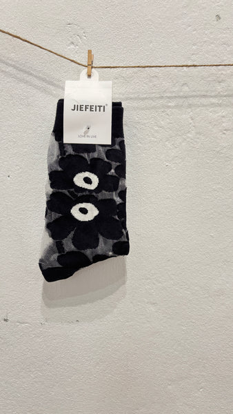 Poppy flowers see-through socks