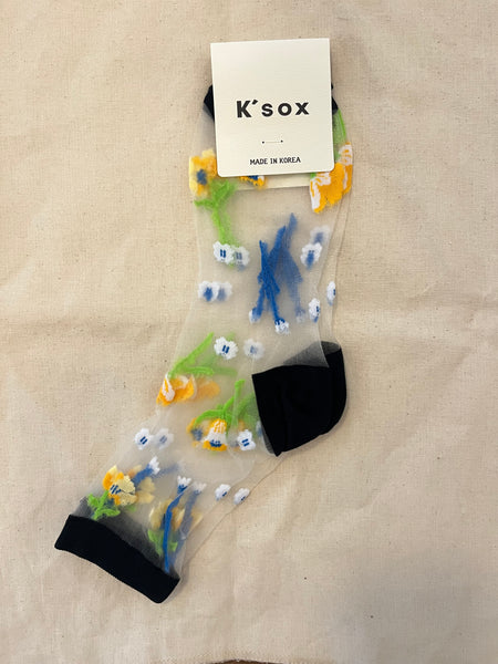 Wild Flower Mesh Socks