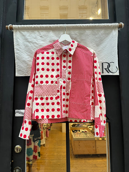 Boxy Polka Dot Patterned Shirt