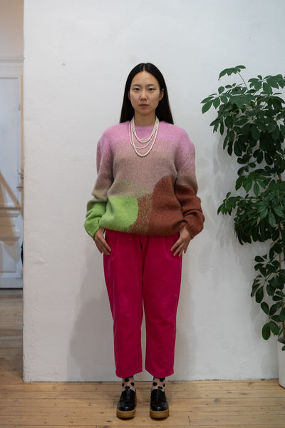 Block color mohair jumper (two colors)