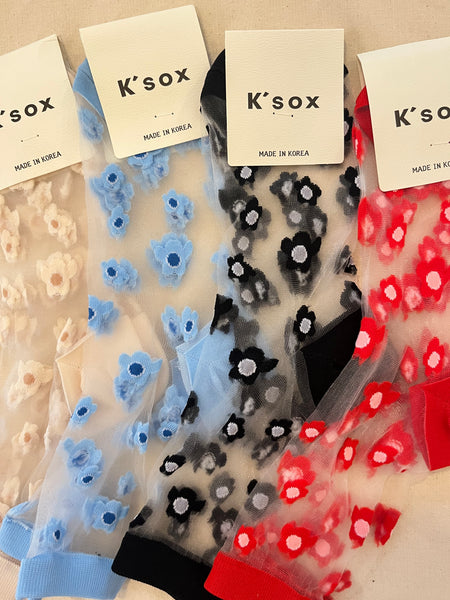 Little Poppy Mesh Socks
