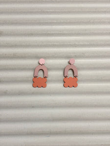 Cloud and arc shaped earrings