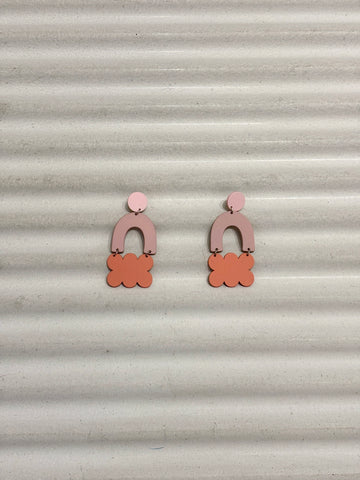 Cloud and arc shaped earrings