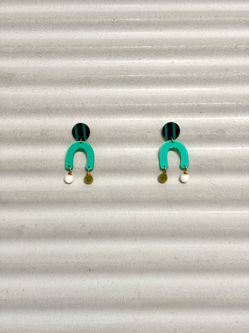 Arc with pompoms earrings