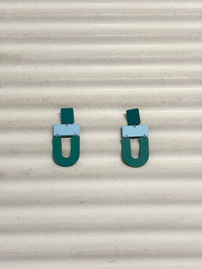 Arc and rectangles dangling earrings