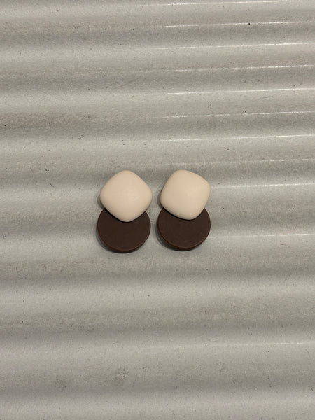 Square and circle earrings