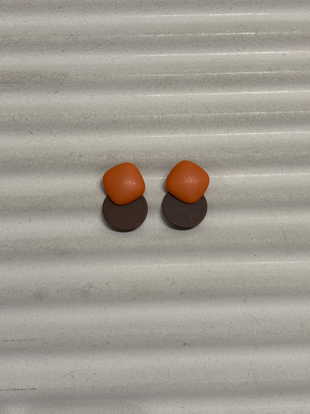 Square and circle earrings