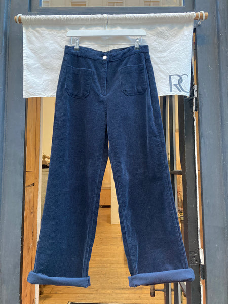 corduroy back pocket trousers