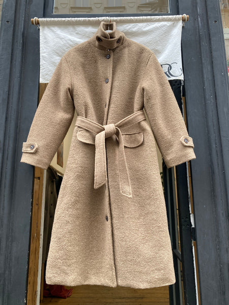 Stand Collar Wool Long Coat