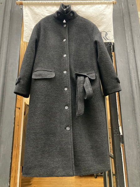 Stand Collar Wool Long Coat