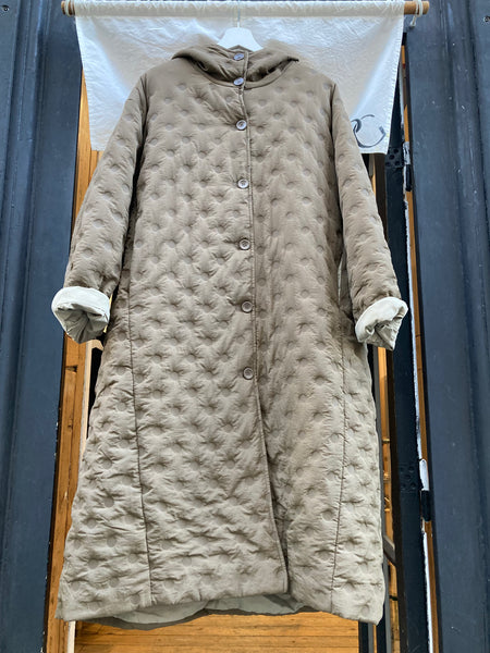 Embroidered Dots Padded Coat