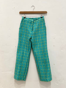 Colour pattern jacquard cropped pants
