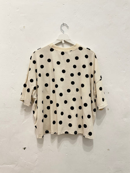 3/4 sleeve dots T-shirt