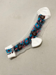 Little flower motif socks (4 colours)