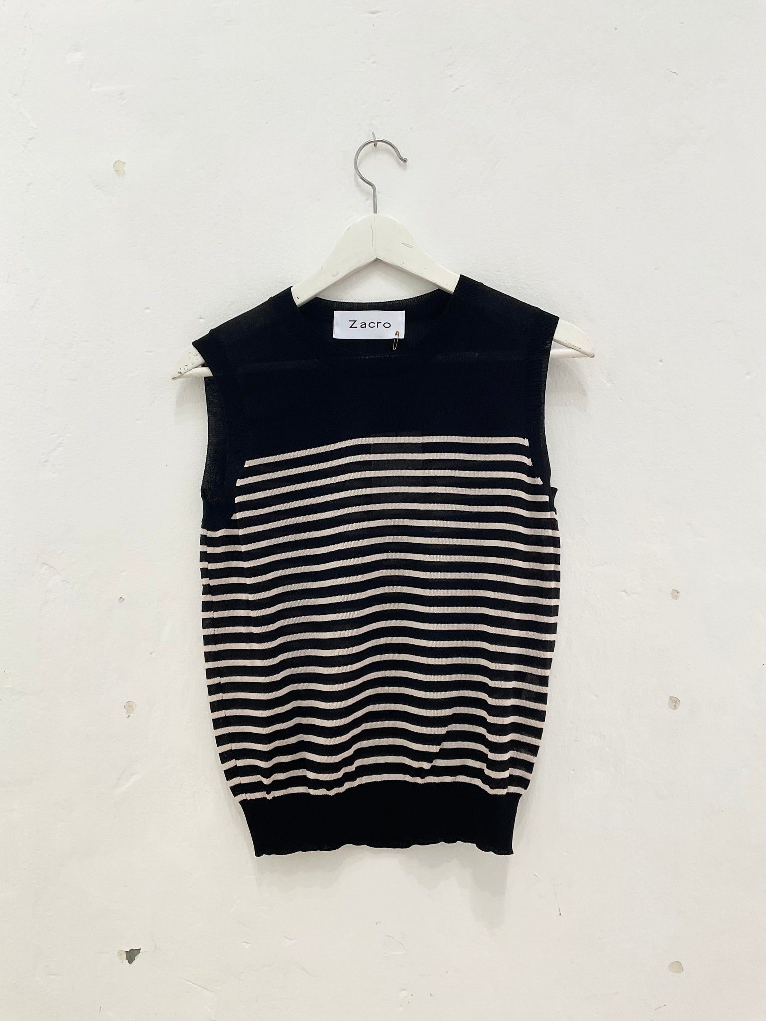 No sleeve French stripe tank top