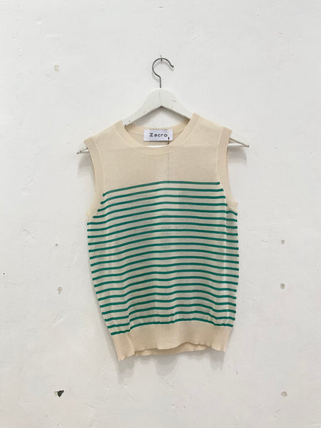 No sleeve French stripe tank top