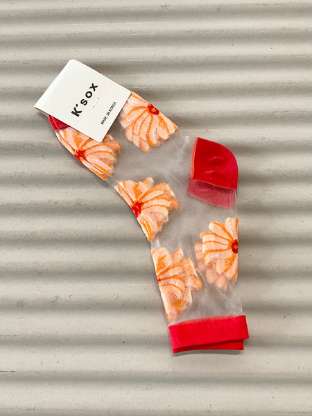 See-through daisy socks