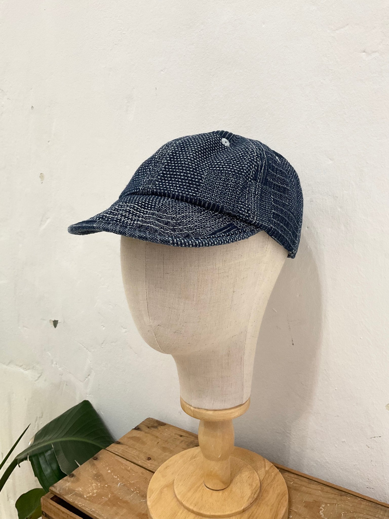 Boro denim cap