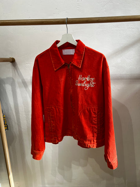 Front Embroidery Trucker Washed Color Jacket