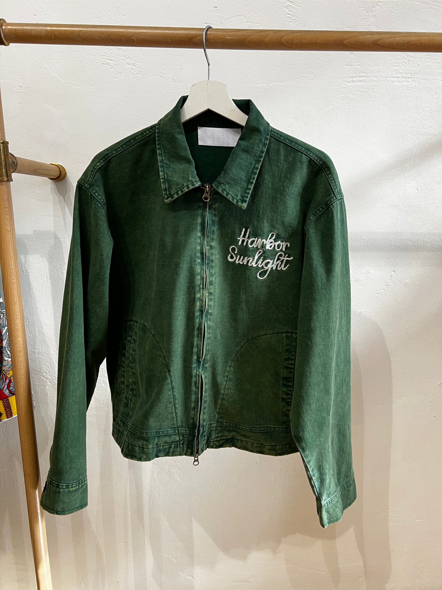 Front Embroidery Trucker Washed Color Jacket