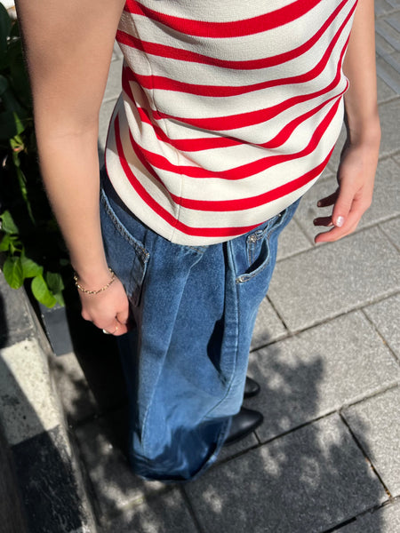 Side Dart Denim Trousers