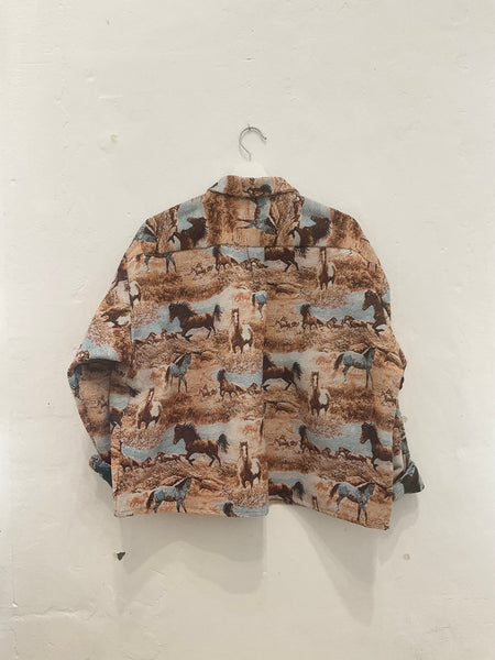Horse pattern gobelin fabric jacket