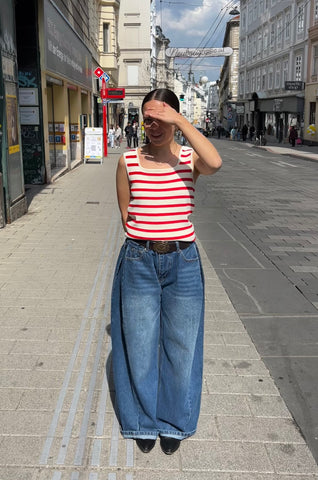 Side Dart Denim Trousers