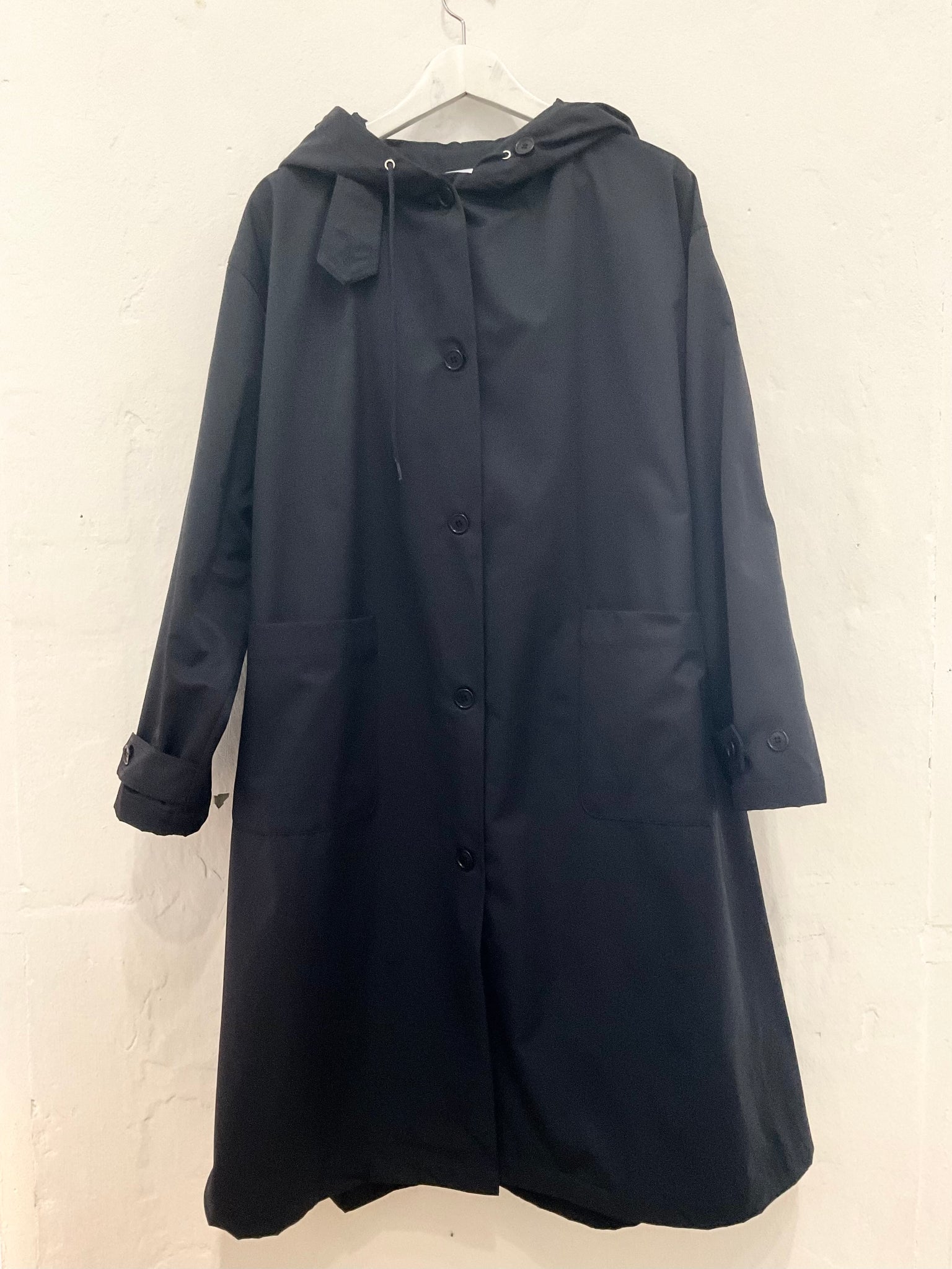 Hoody long rain coat