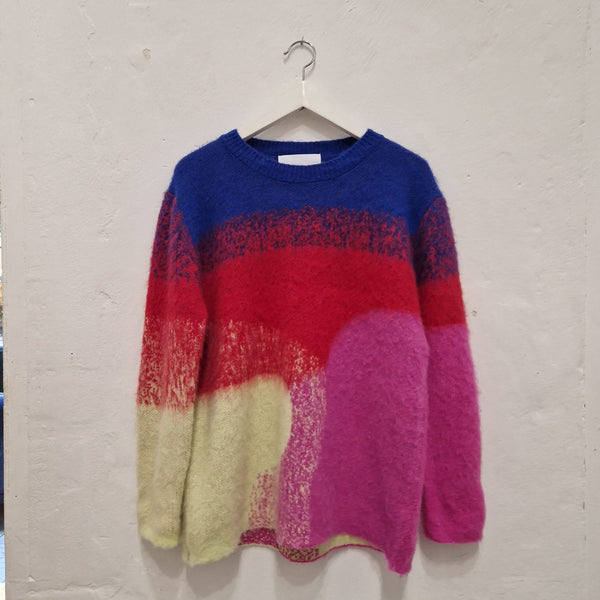 Block color mohair jumper (two colors)