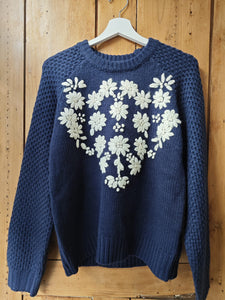 Flower Embroidery Knit Jumper