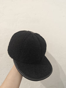 Leather piping fleece cap