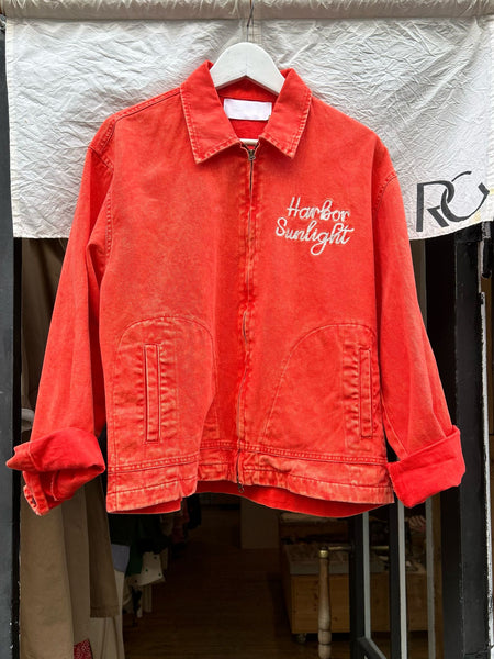 Front Embroidery Trucker Washed Color Jacket
