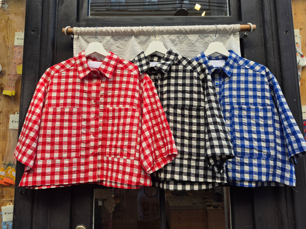 Gingham Check Shirt Jacket