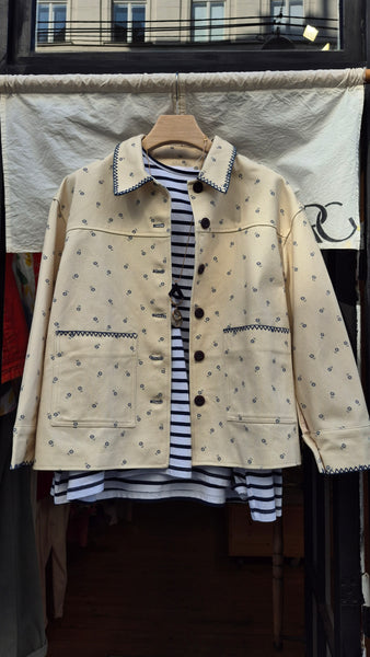 Flower Pattern Work Jacket